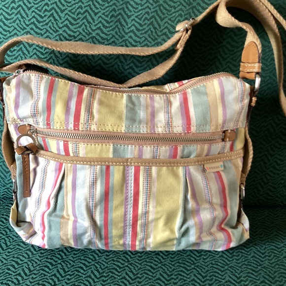 Fossil Canvas Striped Bag - Picture 6 of 8